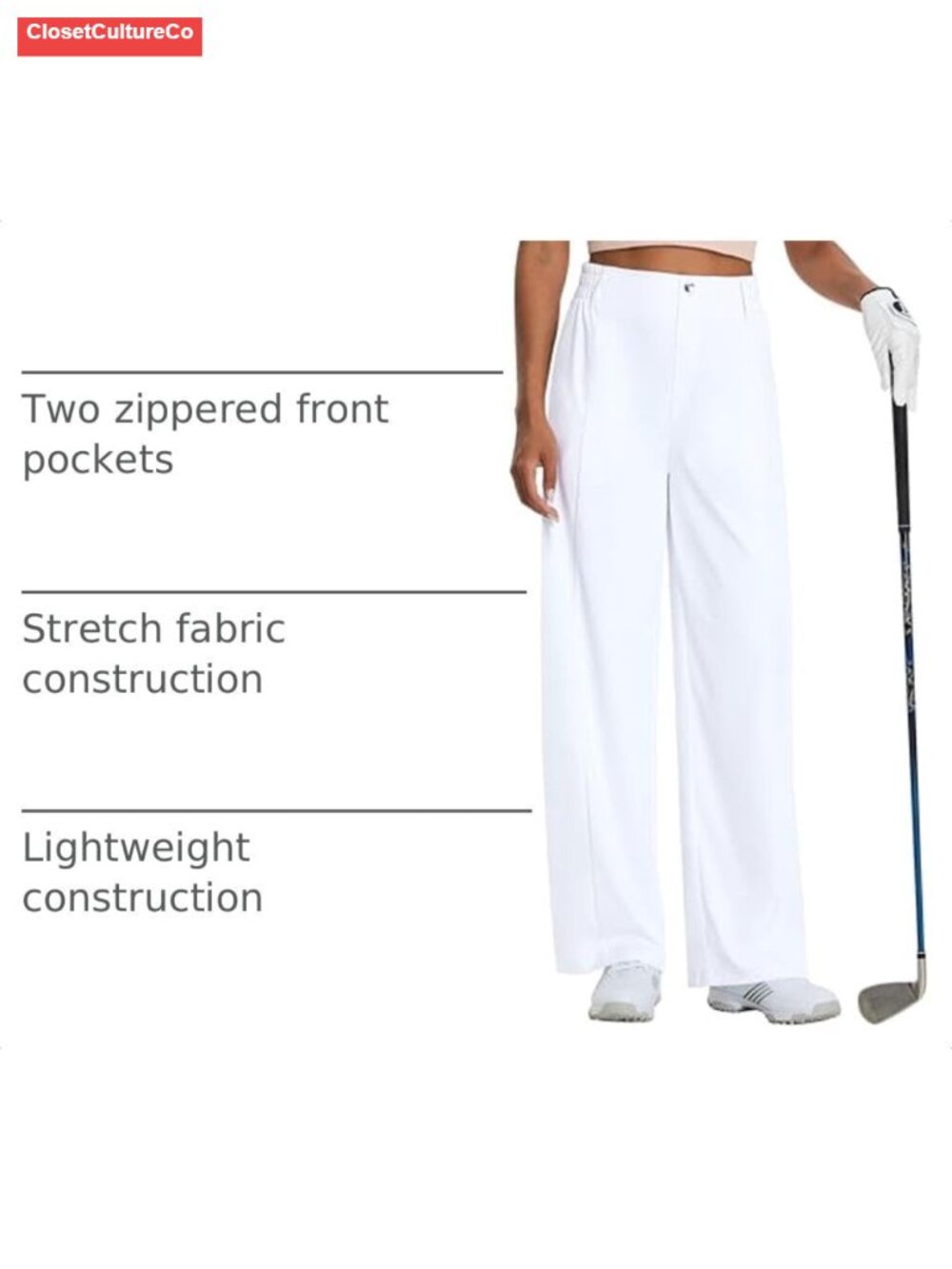 Wide Leg Pull-On Dress Pants UPF 50+ Stain Resistant Wrinkle Resistant - Picture 3 of 6